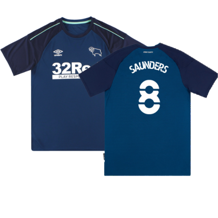 Derby County 2020-21 Away Shirt (S) (Mint) (Saunders 8)