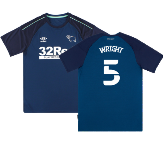 Derby County 2020-21 Away Shirt (S) (Mint) (Wright 5)_0
