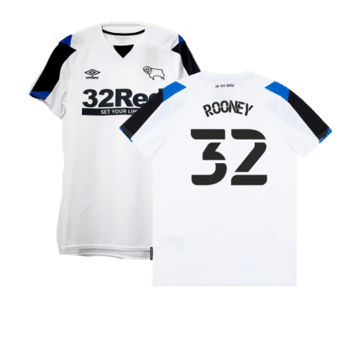 Derby County 2021-22 Home Shirt (L) (Mint) (Rooney 32)