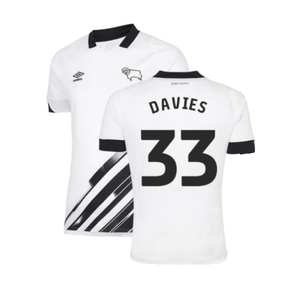 Derby County 2022-23 Home Shirt (Sponsorless) (XXL) (Davies 33) (Excellent)_0