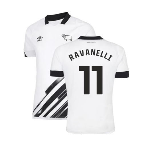 Derby County 2022-23 Home Shirt (Sponsorless) (L) (Ravanelli 11) (Mint)_0