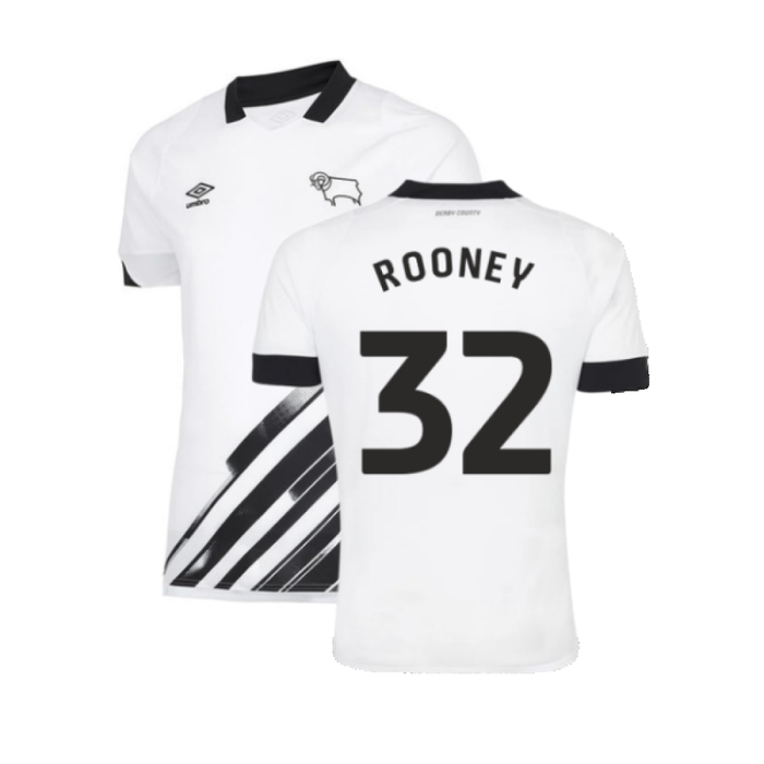 Derby County 2022-23 Home Shirt (Sponsorless) (S) (Rooney 32) (Excellent)