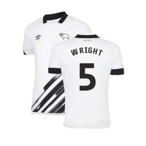 Derby County 2022-23 Home Shirt (Sponsorless) (XXL) (Wright 5) (Excellent)_0