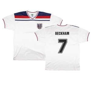 England 1980-82 Score Draw Replica Home Shirt (XL) (Good) (Beckham 7)_0