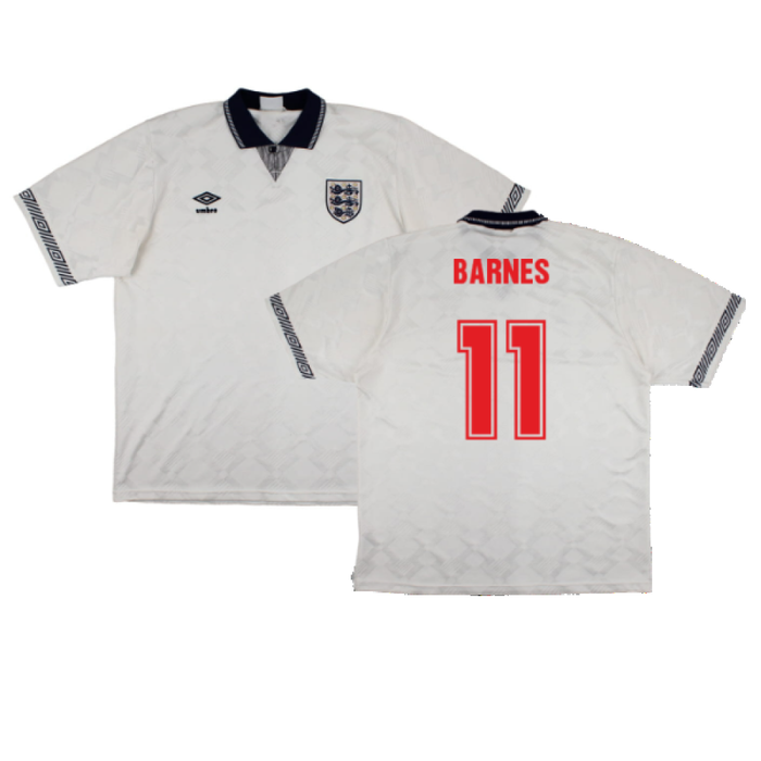 England 1990-92 Home Shirt (L) (Very Good) (Barnes 11)