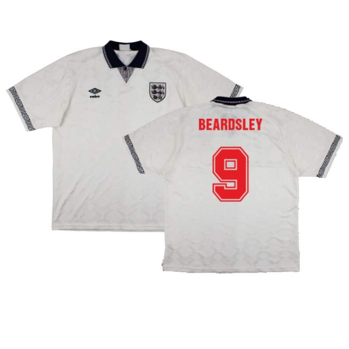 England 1990-92 Home Shirt (Good) (Beardsley 9)