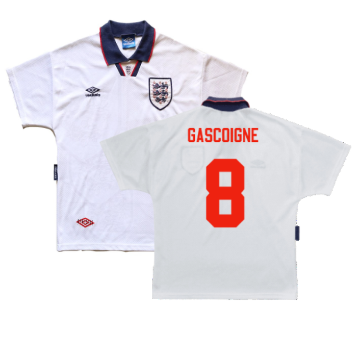 England 1993-1995 Home Shirt (XL) (Excellent) (Gascoigne 8)