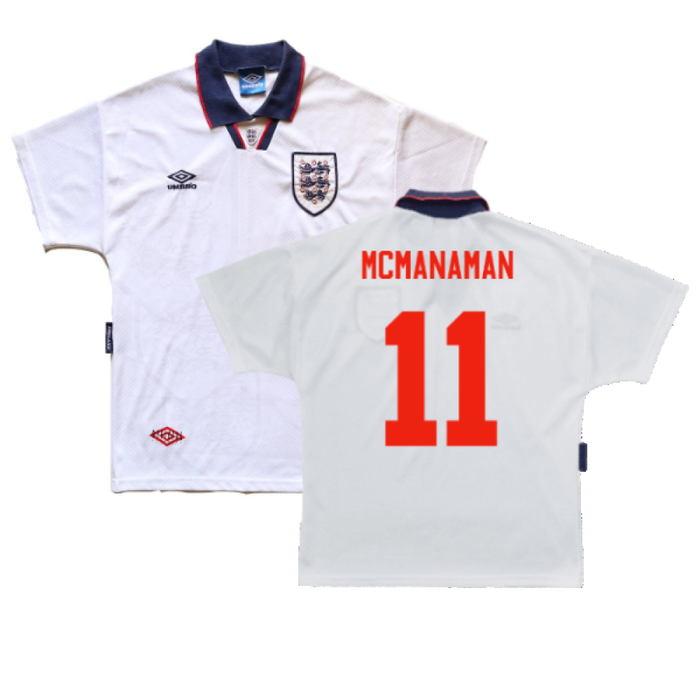 England 1993-1995 Home Shirt (XL) (Very Good) (McManaman 11)