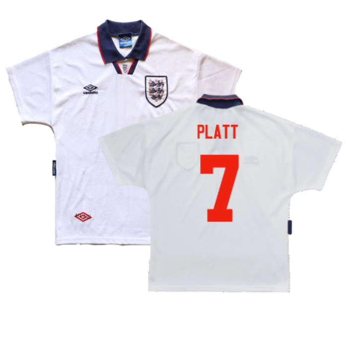 England 1993-1995 Home Shirt (XL) (Excellent) (Platt 7)