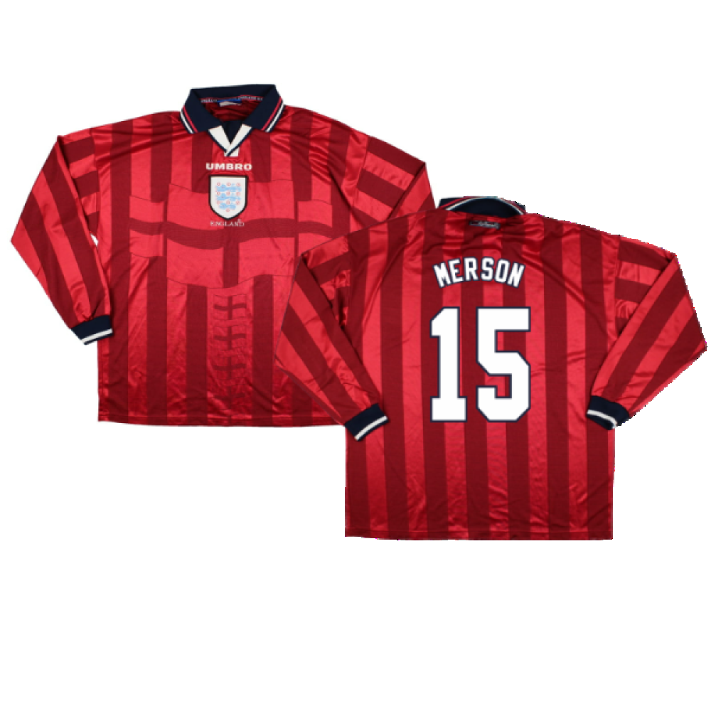 England 1997-1998 Away Long Sleeve Shirt (XL) (MERSON 15) (Very Good)_0