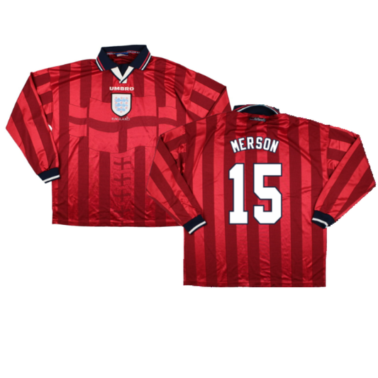England 1997-1998 Away Long Sleeve Shirt (XL) (MERSON 15) (Very Good)_0