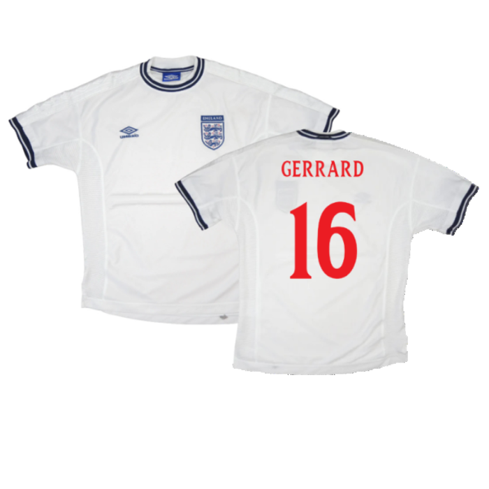 England 1999-01 Home Shirt (XL) (Very Good) (Gerrard 16)