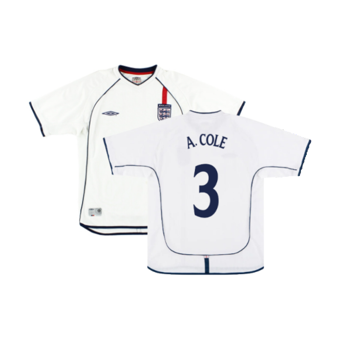 England 2001-03 Home Shirt (XL) (Very Good) (A. Cole 3)