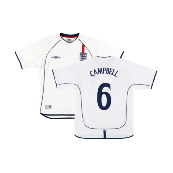 England 2001-03 Home Shirt (XXL) (Excellent) (Campbell 6)