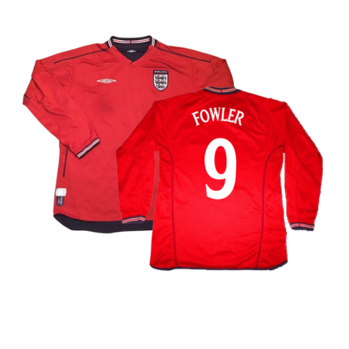 England 2002-04 Away L/S Shirt (L) (Good) (Fowler 9)