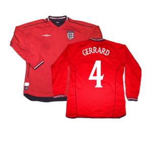 England 2002-04 Away Shirt LS (L) (Excellent) (GERRARD 4)_0