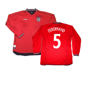 England 2002-04 Long Sleeve Away Shirt (S) (Very Good) (FERDINAND 5)_0