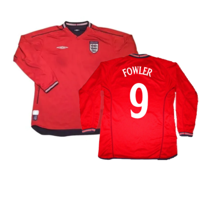 England 2002-04 Long Sleeve Away Shirt (S) (Very Good) (Fowler 9)