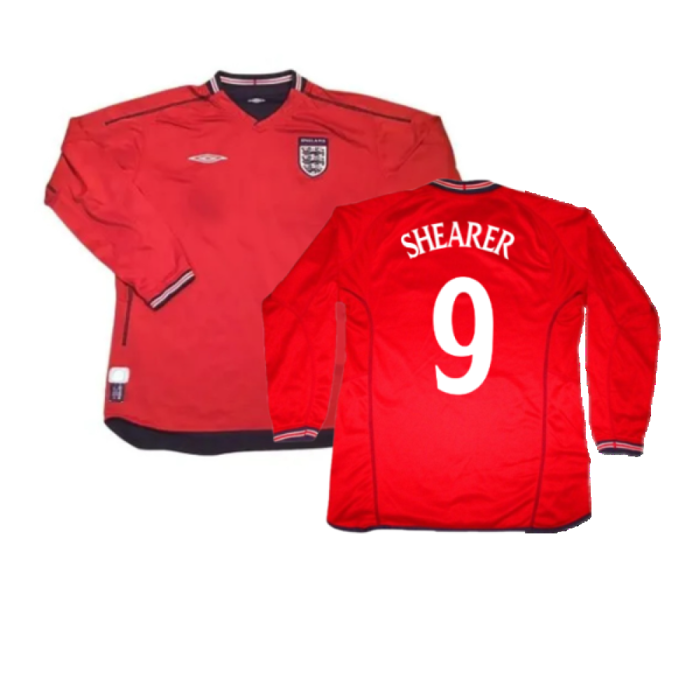 England 2002-04 Long Sleeve Away Shirt (S) (Very Good) (SHEARER 9)_0
