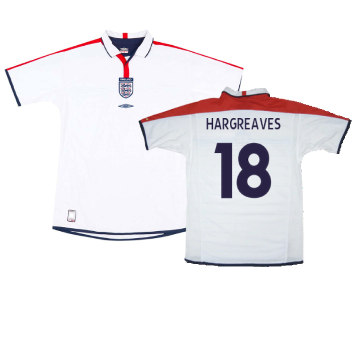 England 2003-05 Home Shirt (XL) (Very Good) (Hargreaves 18)