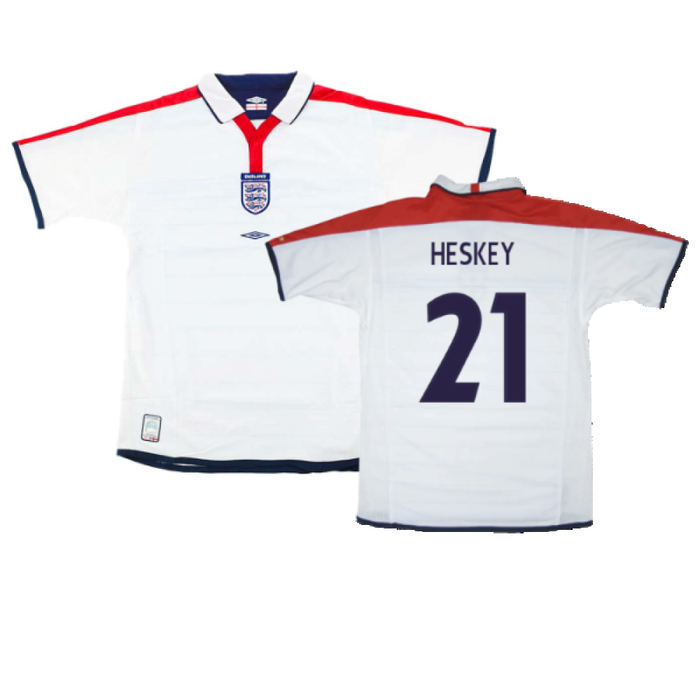 England 2003-05 Home Shirt (XL) (Fair) (Heskey 21)