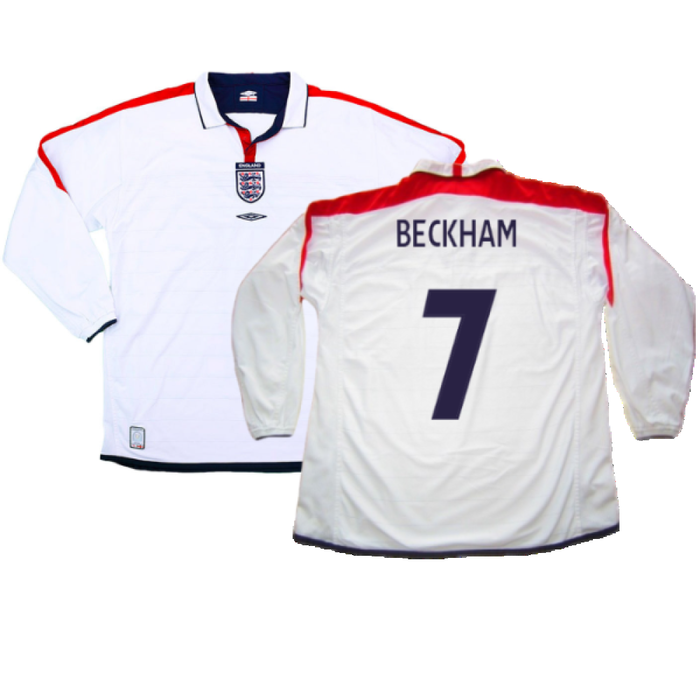 England 2003-05 Home L/S Shirt (M) (Excellent) (Beckham 7)