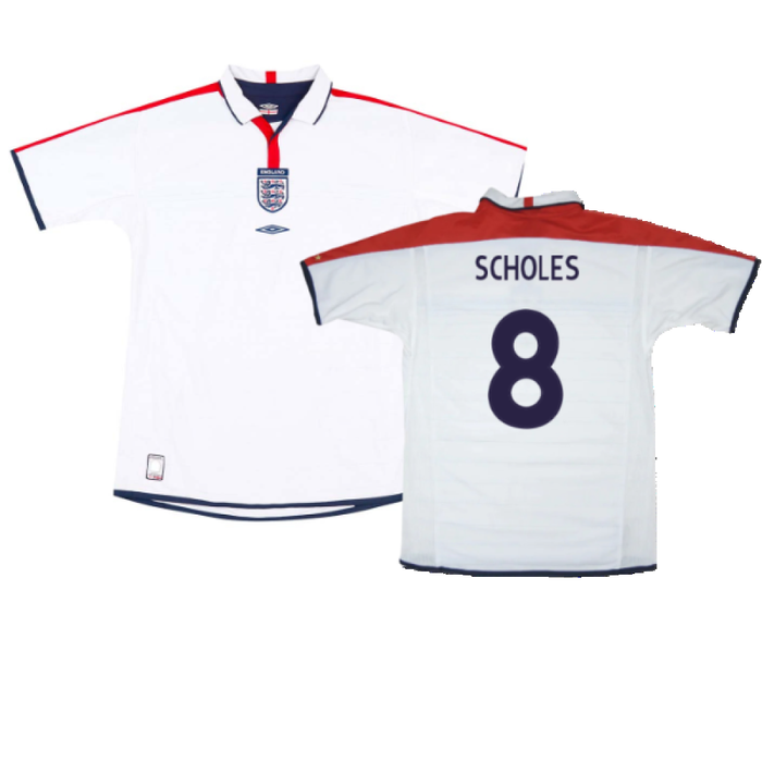 England 2003-05 Home Shirt (XL) (Very Good) (Scholes 8)