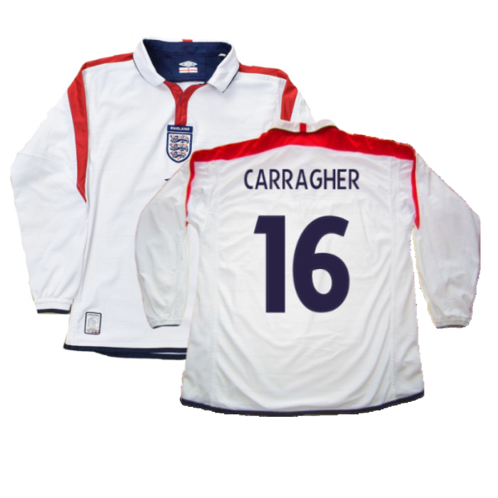 England 2003-05 Long Sleeved Home Shirt (L) (Excellent) (Carragher 16)