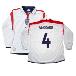 England 2003-05 Long Sleeved Home Shirt (L) (Excellent) (Gerrard 4)_0