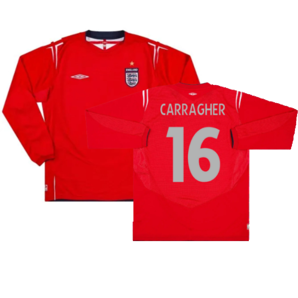 England 2004-06 Long Sleeve Away Shirt (L) (Excellent) (Carragher 16)_0