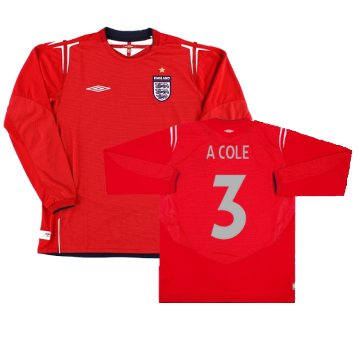 England 2004-2006 Long Sleeve Away Shirt (L) (Excellent) (A Cole 3)