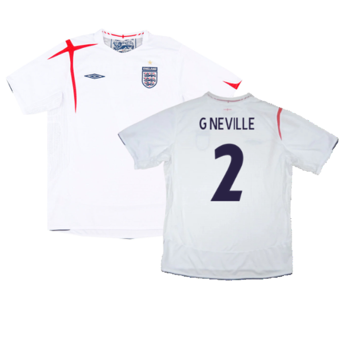 England 2005-07 Home Shirt (XXL) (Excellent) (G NEVILLE 2)