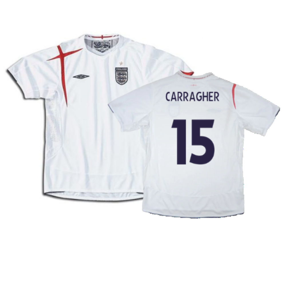 England 2005-2007 Home Shirt (XL) (Excellent) (CARRAGHER 15)_0