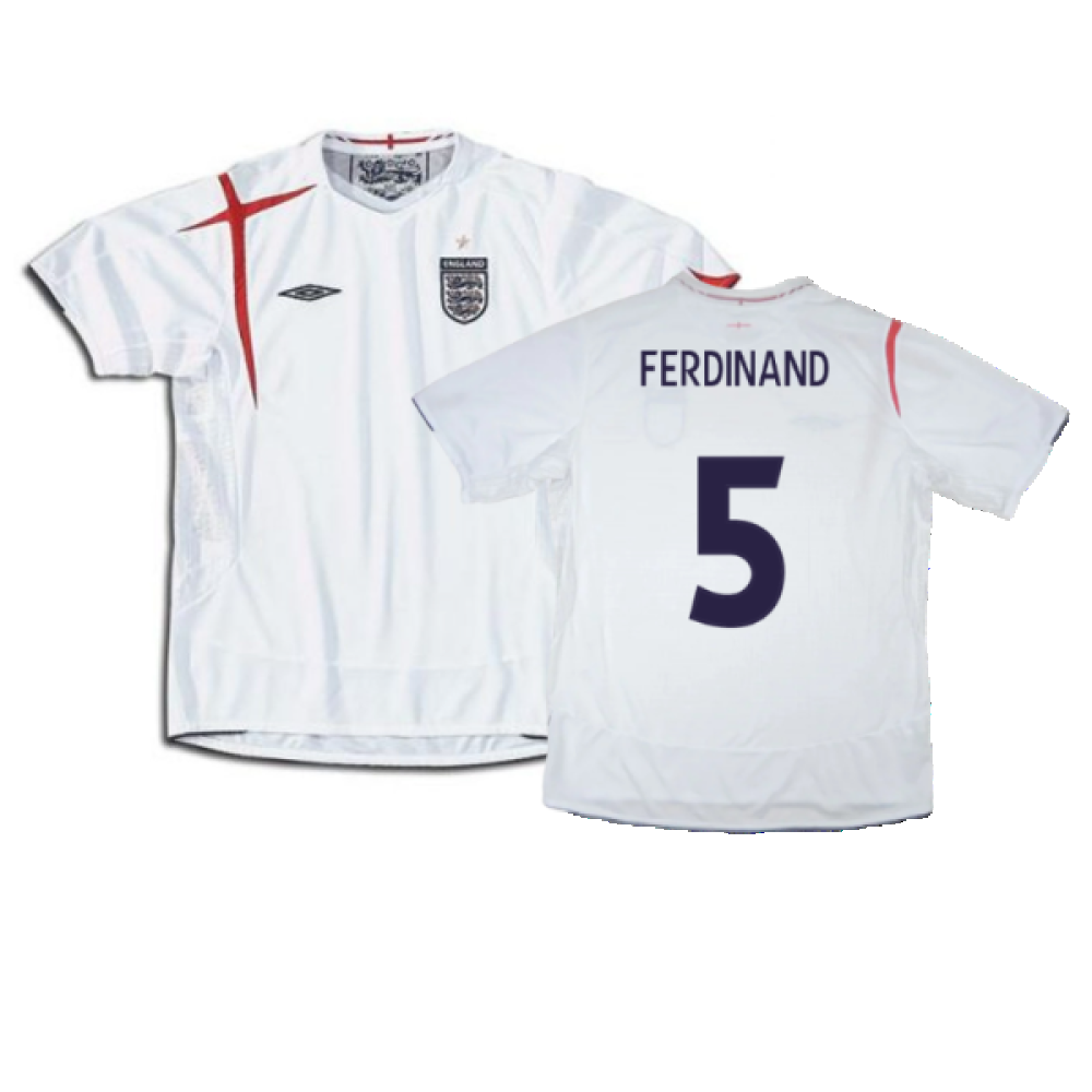England 2005-2007 Home Shirt (XL) (Good) (FERDINAND 5)_0
