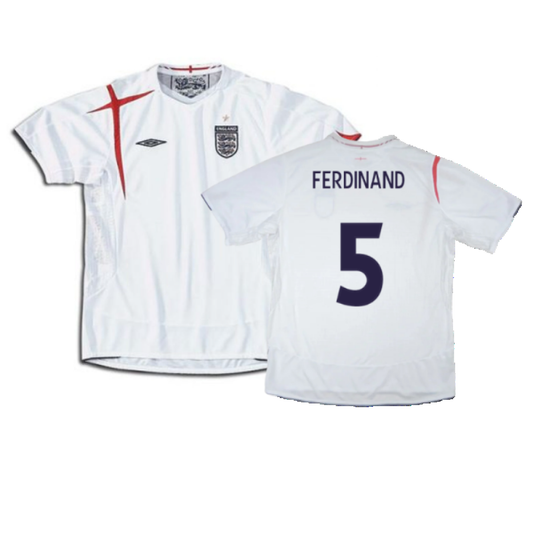 England 2005-2007 Home Shirt (XL) (Good) (FERDINAND 5)_0