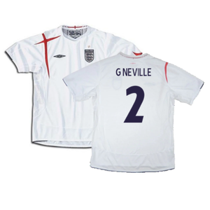 England 2005-2007 Home Shirt (XL) (Excellent) (G NEVILLE 2)_0