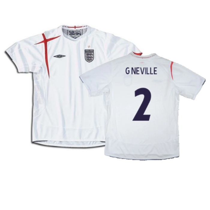 England 2005-2007 Home Shirt (Very Good) (G NEVILLE 2)