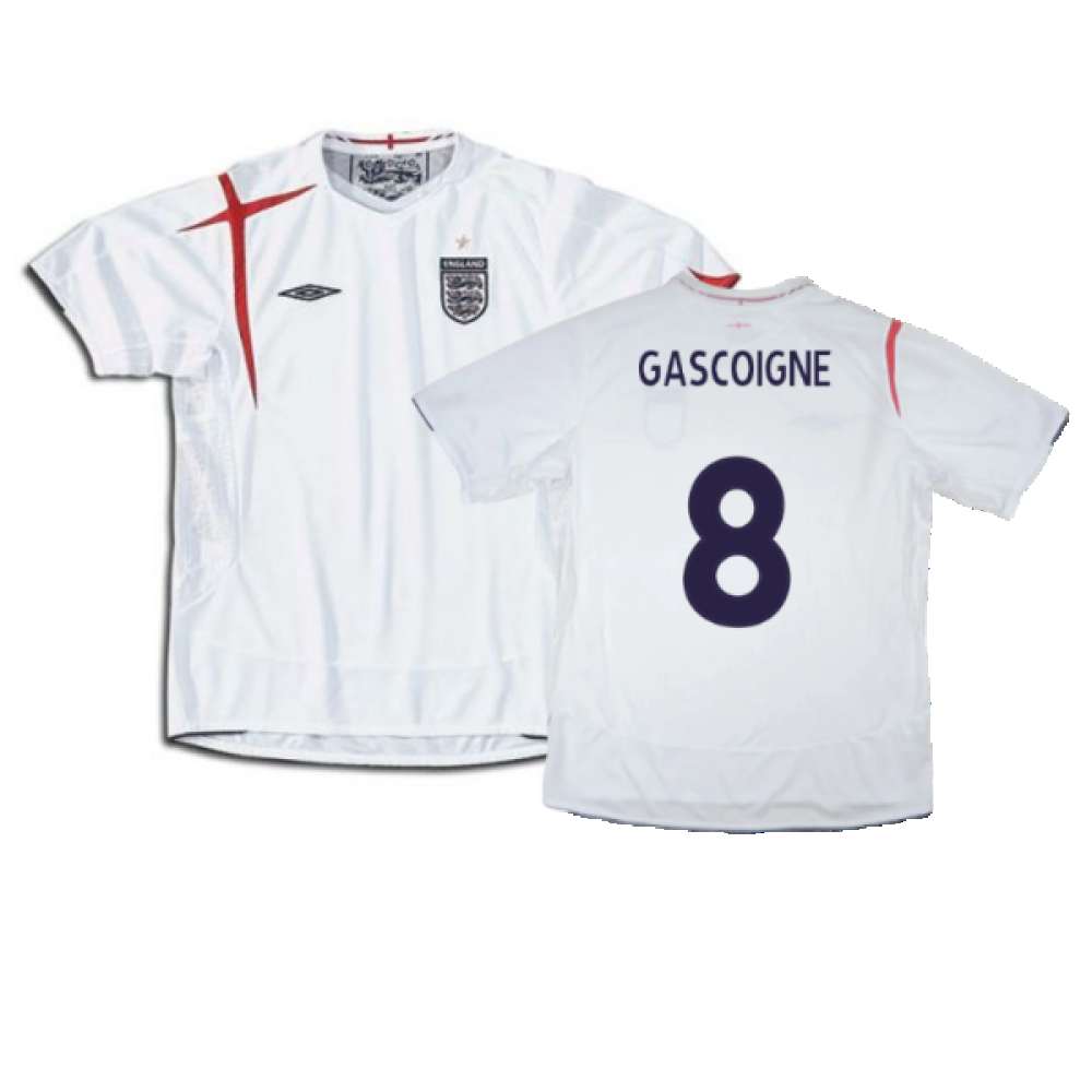 England 2005-2007 Home Shirt (XL) (Good) (GASCOIGNE 8)_0