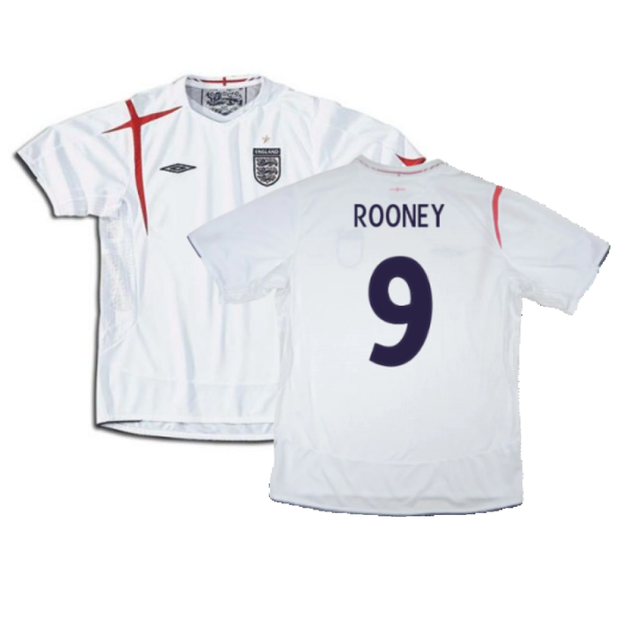 England 2005-2007 Home Shirt (XL) (Excellent) (ROONEY 9)