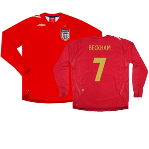 England 2006-08 Away Shirt (L/S) (L) (Very Good) (BECKHAM 7)_0