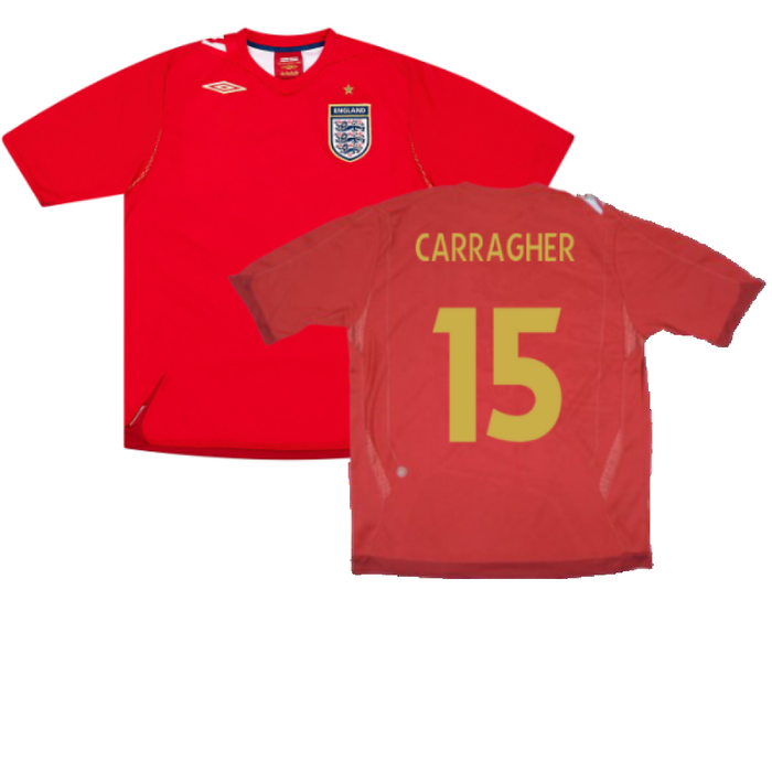 England 2006-08 Away Shirt (L) (Excellent) (CARRAGHER 15)