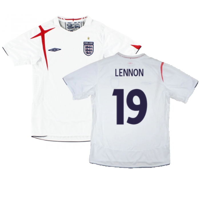 England 2006-08 Home Shirt (XL) (Excellent) (LENNON 19)