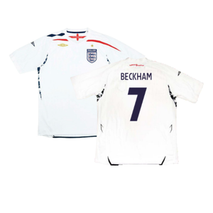 England 2007-09 Home Shirt (S) (Very Good) (BECKHAM 7)_0