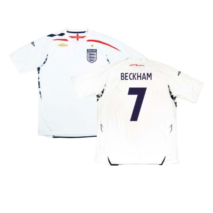 England 2007-09 Home Shirt (Very Good) (BECKHAM 7)