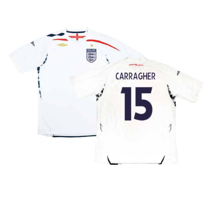 England 2007-09 Home Shirt (Good) (CARRAGHER 15)