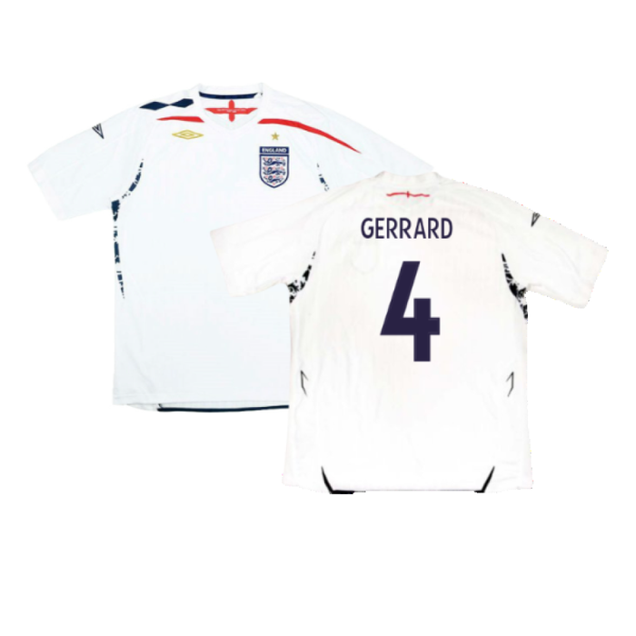 England 2007-09 Home Shirt (Very Good) (GERRARD 4)