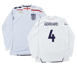 England 2007-09 Long Sleeve Home Shirt (XXL) (Very Good) (GERRARD 4)_0