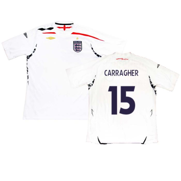 England 2007-2009 Home Shirt (XXL) (CARRAGHER 15) (Fair)