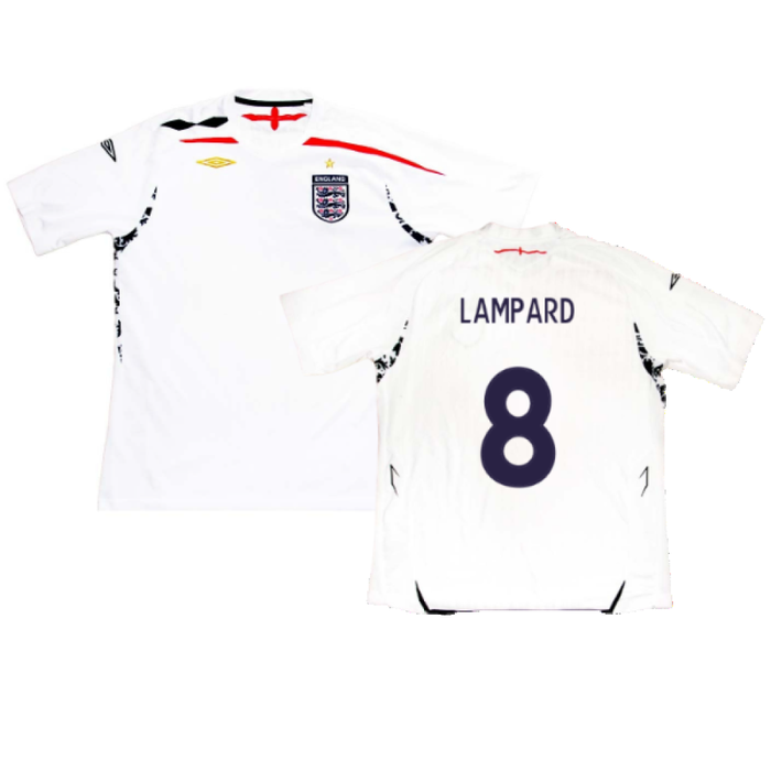 England 2007-2009 Home Shirt (XXL) (LAMPARD 8) (Fair)