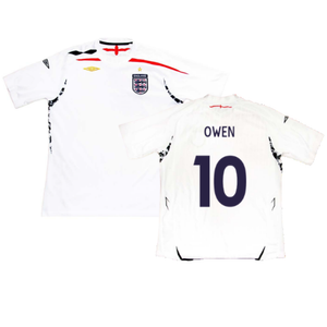 England 2007-2009 Home Shirt (XL) (OWEN 10) (Good)_0